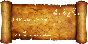 Lévay Éva névjegykártya